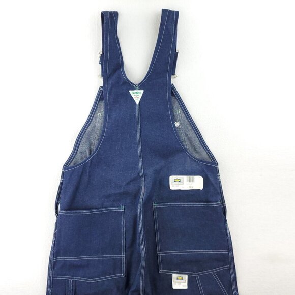 OshKosh B'Gosh Vintage Denim Bib Overalls Union Sanforized USA "38x32" NWT - Picture 2 of 14